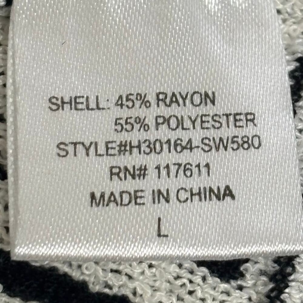 Potter’s Pot Black and White Geometric Cardigan Size Large - Picture 8 of 10